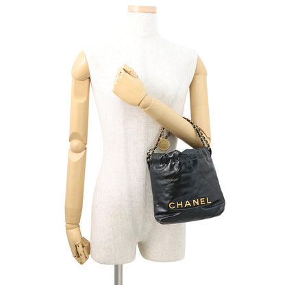 CHANEL CHANEL22 ChainShoulder Bag BlackAS3980 Shiny Calf Leather Size Mini