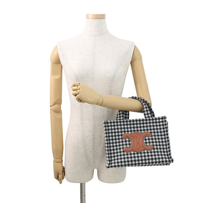 CELINE Kabatais 2-Way Bag White/Black199162 Canvas Leather Size Small