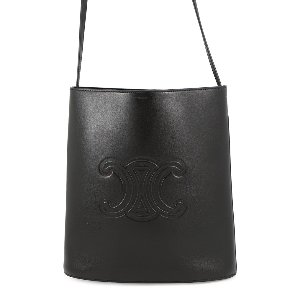 CELINE Triomphe bucket bag Black118293 Calf Leather Size Small