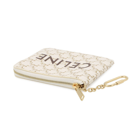 CELINE Coin purse with Triomphe logo White10C662CA2 PVC