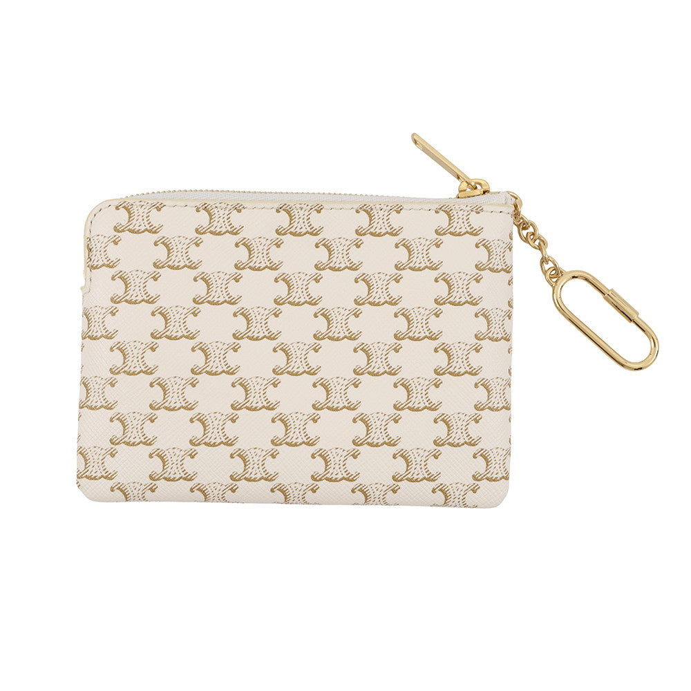 CELINE Coin purse with Triomphe logo White10C662CA2 PVC