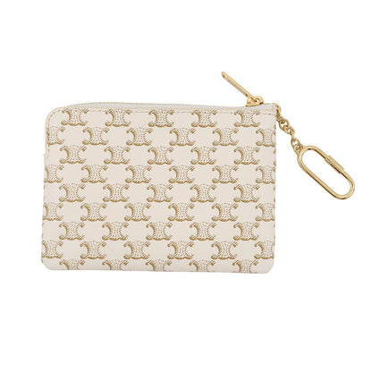 CELINE Coin purse with Triomphe logo White10C662CA2 PVC