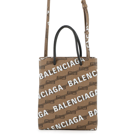 BALENCIAGA Large shopping bag Brown/Black693805 PVC Leather