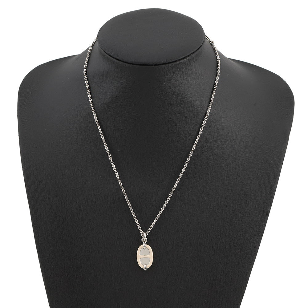 HERMES Mini Mayon Necklace Size PM claim Lacquer Metal