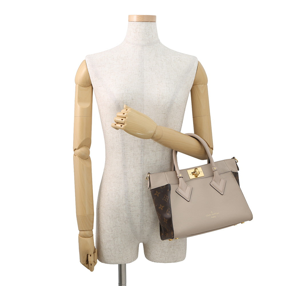LOUIS VUITTON On My Side Greige/Light BlueM57729 Monogram Calf Leather Size PM