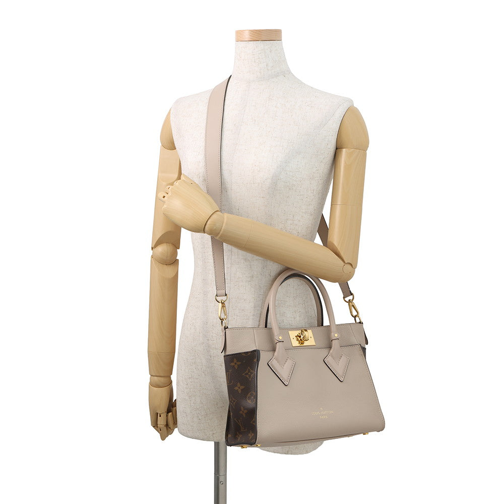 LOUIS VUITTON On My Side Greige/Light BlueM57729 Monogram Calf Leather Size PM