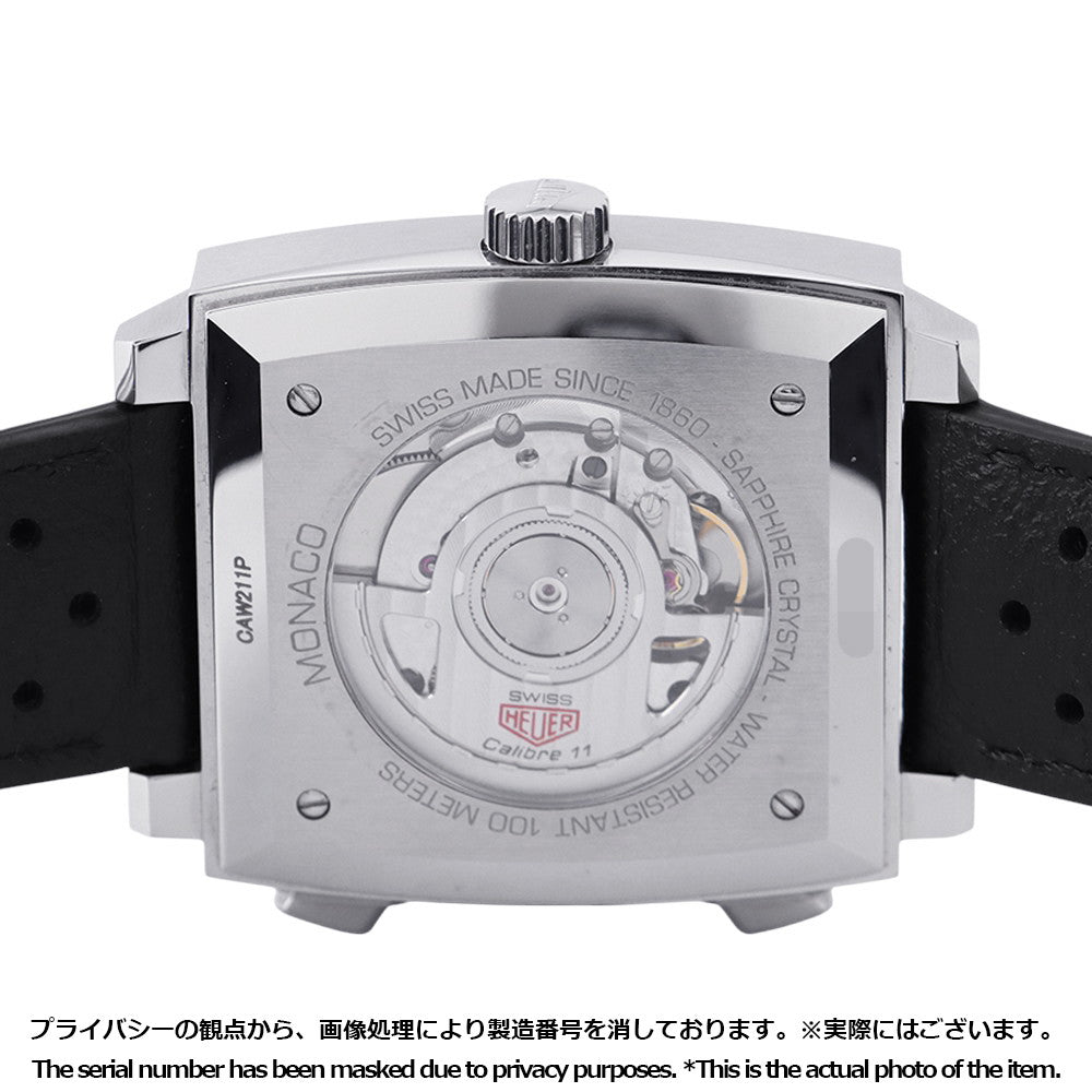 TAG HEUER Monaco Chronograph Calibre W39mm Stainless Steel Leather Blue DialCAW211P.FC6356