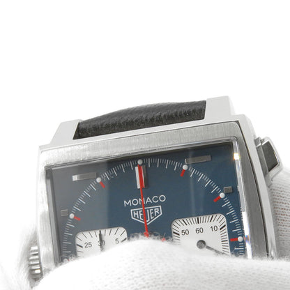 TAG HEUER Monaco Chronograph Calibre W39mm Stainless Steel Leather Blue DialCAW211P.FC6356