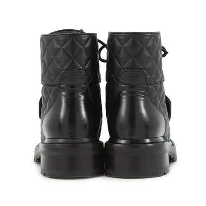 CHANEL CC Logo Short Boots BlackG39516 Leather Size 35