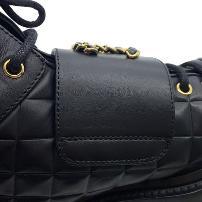 CHANEL CC Logo Short Boots BlackG39516 Leather Size 35
