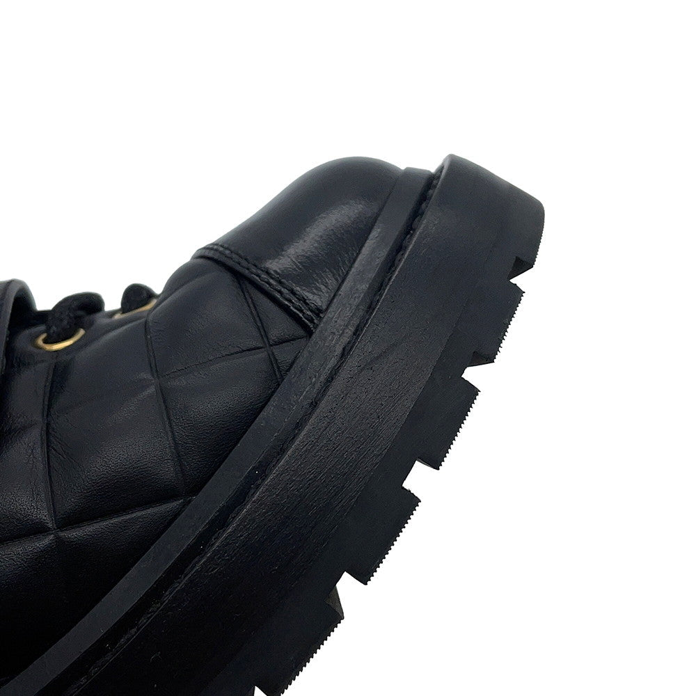 CHANEL CC Logo Short Boots BlackG39516 Leather Size 35
