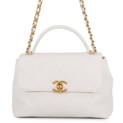 CHANEL Matelasse 2wayHandbag White Calf Leather