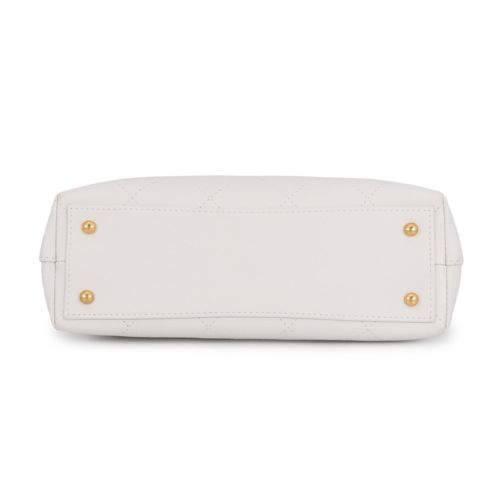 CHANEL Matelasse 2wayHandbag White Calf Leather