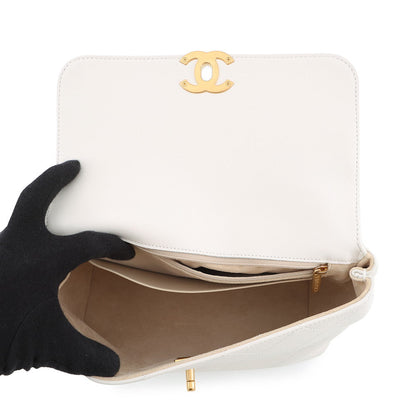 CHANEL Matelasse 2wayHandbag White Calf Leather