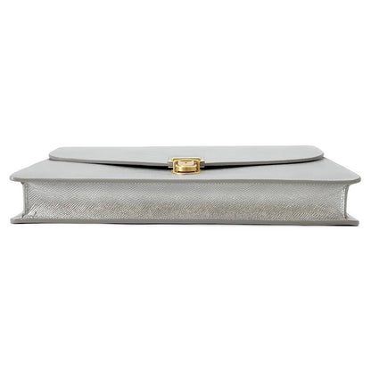 CELINE 2WAY business bag Silver190693 Laminated Calf Leather Size Small