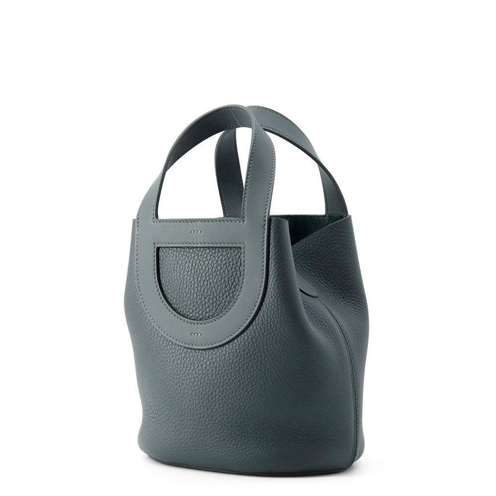 HERMES In the loop Vert Mangrove Taurillon Clemence Swift Leather Size 18