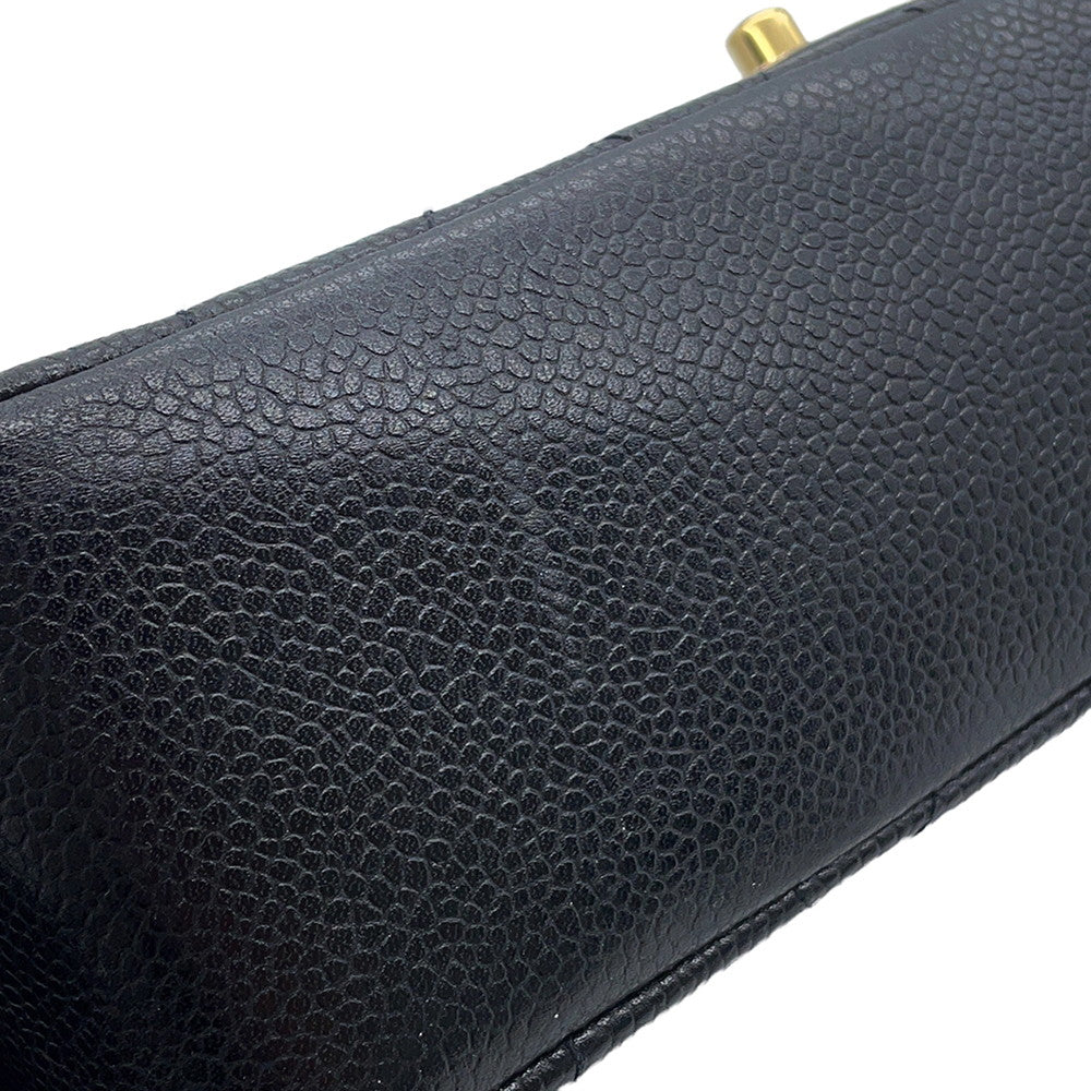 CHANEL Matelasse Diana Single Flap Chainshoulder Bag BlackA01165 Caviar Leather Size 25