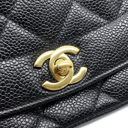 CHANEL Matelasse Diana Single Flap Chainshoulder Bag BlackA01165 Caviar Leather Size 25