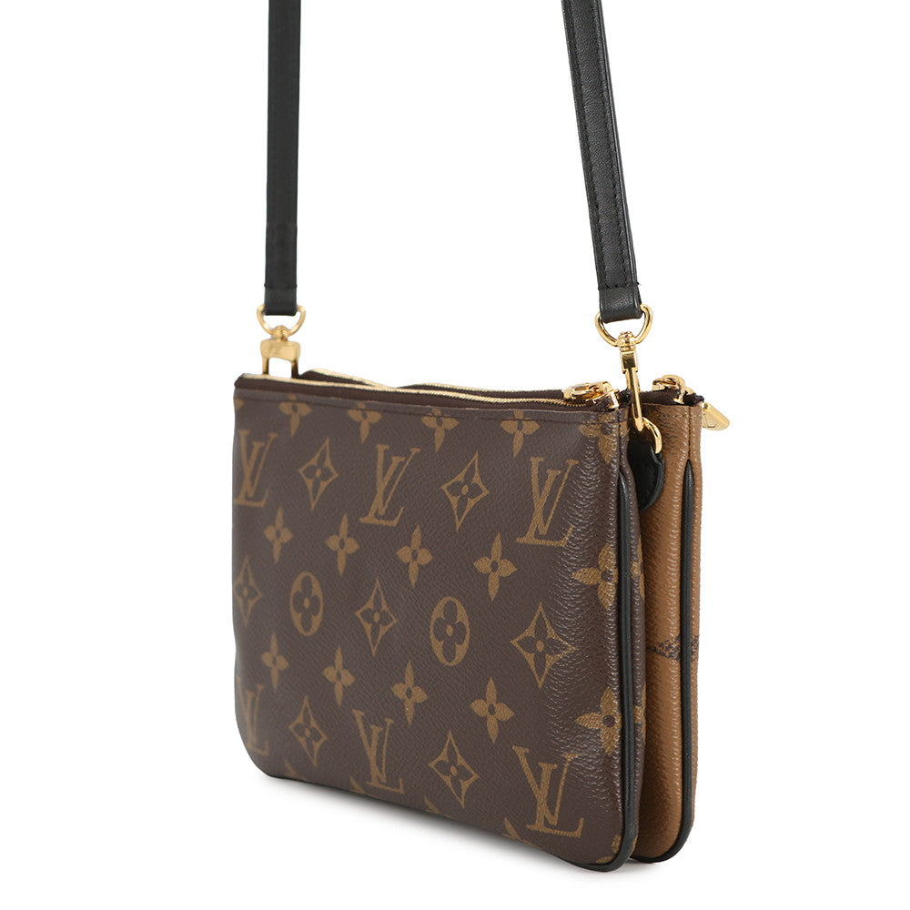 LOUIS VUITTON Pochette double zip NoirM69203 Monogram Monogram / Giant Reverse