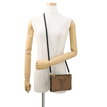 LOUIS VUITTON Pochette double zip NoirM69203 Monogram Monogram / Giant Reverse