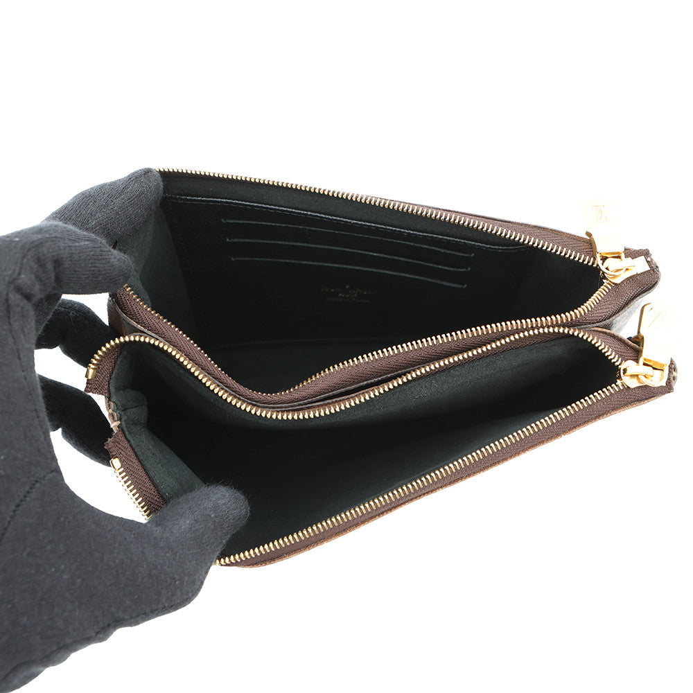 LOUIS VUITTON Pochette double zip NoirM69203 Monogram Monogram / Giant Reverse