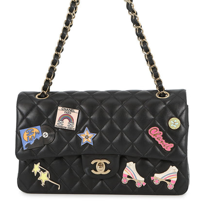CHANEL Matelasse W Flap Chain Shoulder 24 Year Cruise BlackA01112 Lambskin Size 25