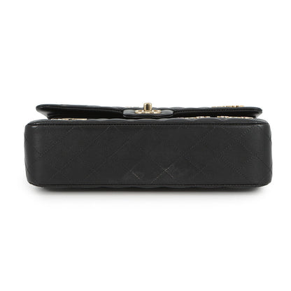 CHANEL Matelasse W Flap Chain Shoulder 24 Year Cruise BlackA01112 Lambskin Size 25