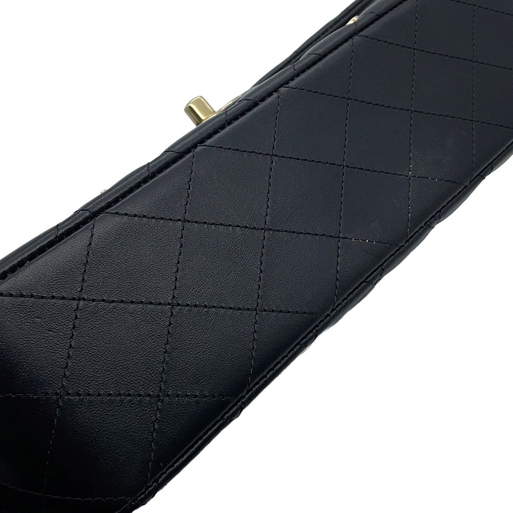 CHANEL Matelasse W Flap Chain Shoulder 24 Year Cruise BlackA01112 Lambskin Size 25
