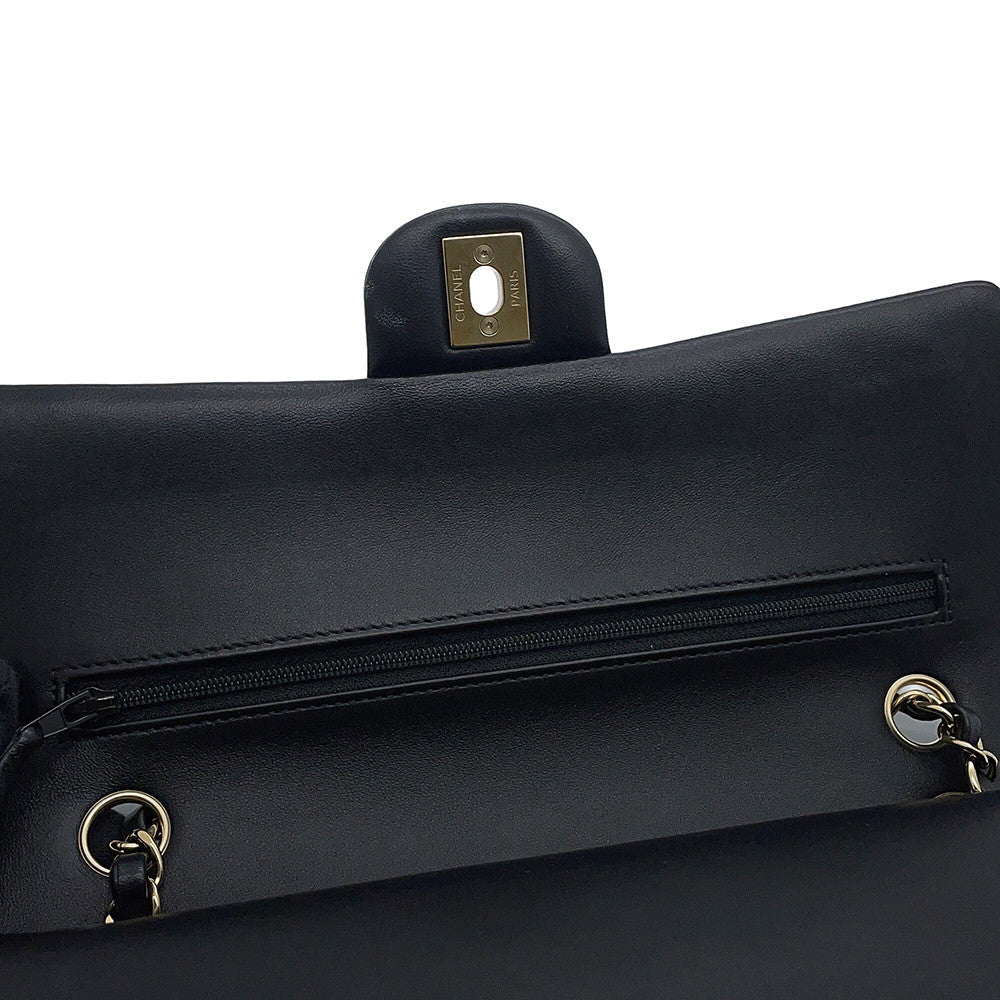 CHANEL Matelasse W Flap Chain Shoulder 24 Year Cruise BlackA01112 Lambskin Size 25