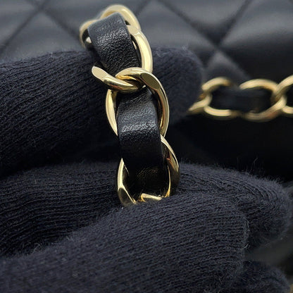 CHANEL Matelasse W Flap Chain Shoulder 24 Year Cruise BlackA01112 Lambskin Size 25