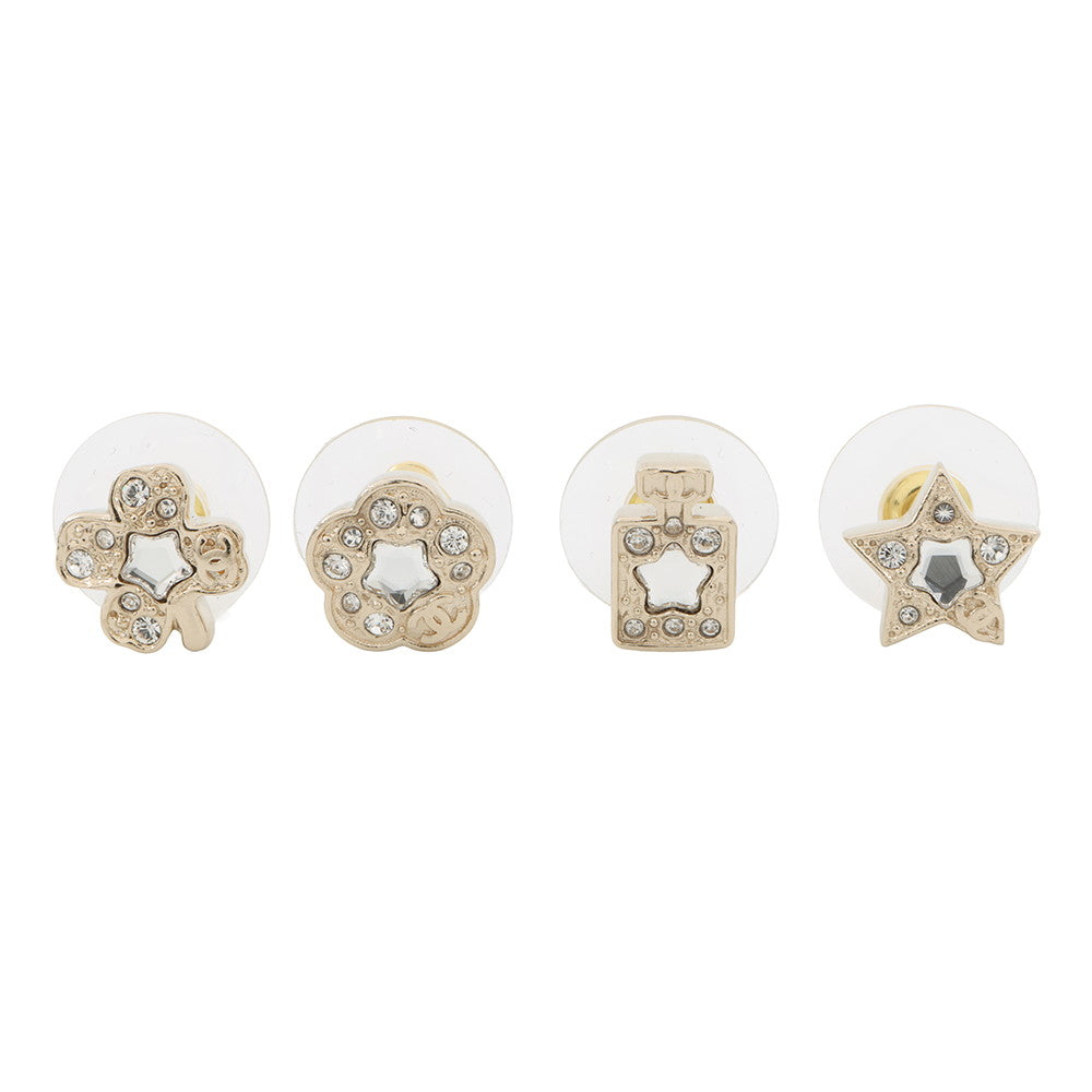 CHANEL Mini earrings set of 4ABF373 Metal Rhinestone