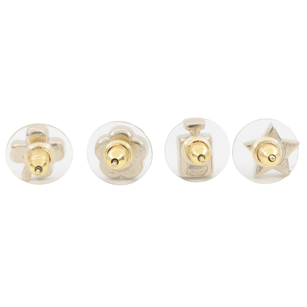 CHANEL Mini earrings set of 4ABF373 Metal Rhinestone