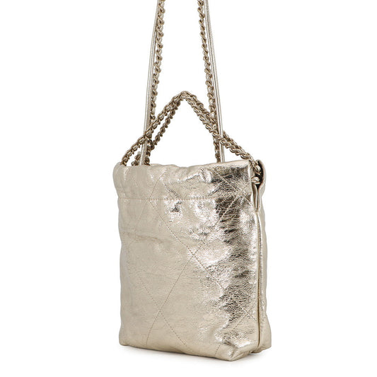 CHANEL CHANEL22 ChainShoulder Bag GoldAS3980 Metallic Calf LeatherLeather Size Mini