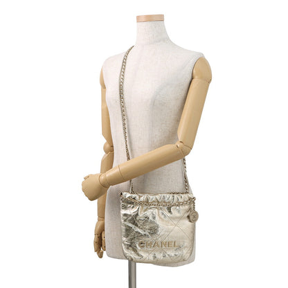 CHANEL CHANEL22 ChainShoulder Bag GoldAS3980 Metallic Calf LeatherLeather Size Mini