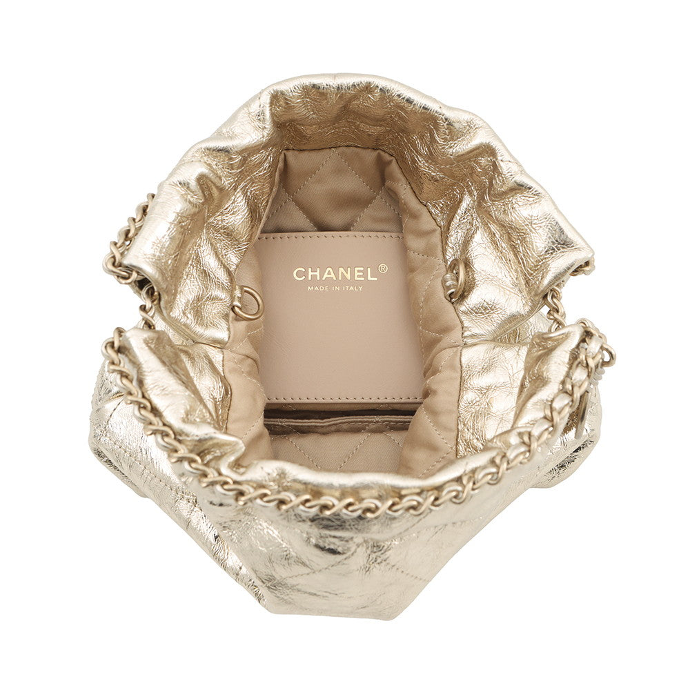 CHANEL CHANEL22 ChainShoulder Bag GoldAS3980 Metallic Calf LeatherLeather Size Mini
