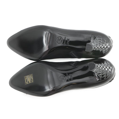 CHANEL CC Logo short boots BlackG34203 Patent Leather Leather Size 37.5C