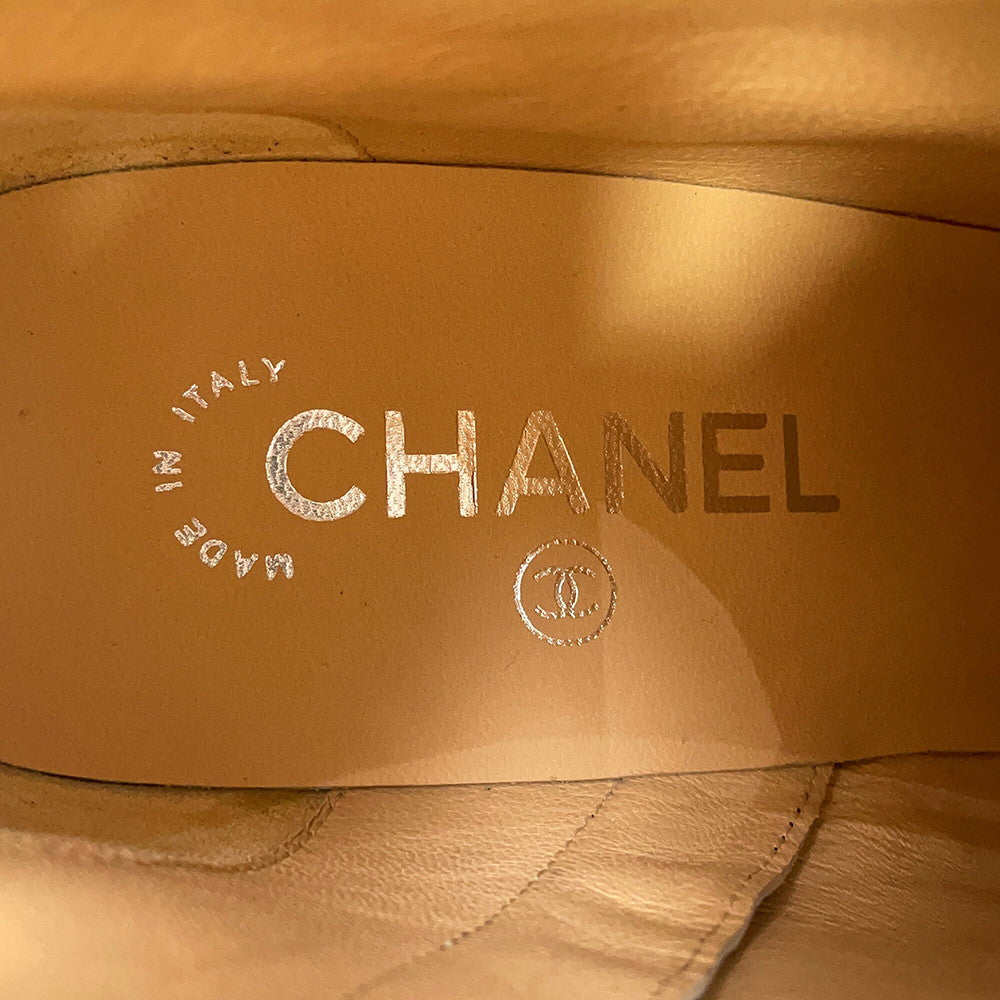 CHANEL CC Logo short boots BlackG34203 Patent Leather Leather Size 37.5C