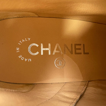 CHANEL CC Logo short boots BlackG34203 Patent Leather Leather Size 37.5C