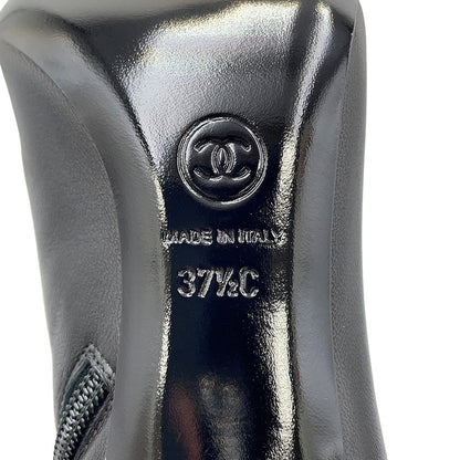 CHANEL CC Logo short boots BlackG34203 Patent Leather Leather Size 37.5C
