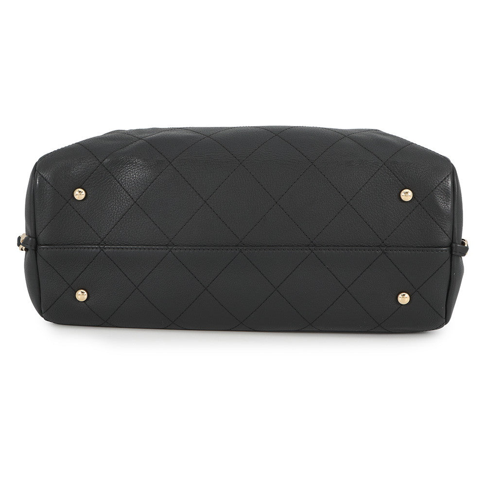 CHANEL Matelasse Shopping Tote Bag BlackAS0356 Calf Leather Size Medium