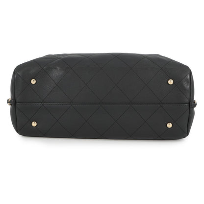 CHANEL Matelasse Shopping Tote Bag BlackAS0356 Calf Leather Size Medium
