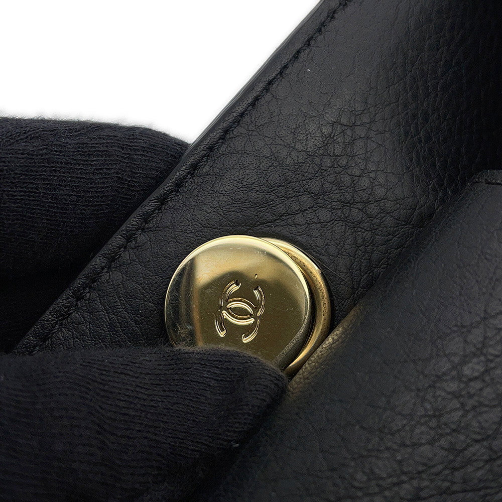 CHANEL Matelasse Shopping Tote Bag BlackAS0356 Calf Leather Size Medium