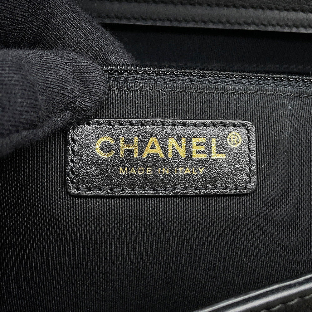 CHANEL Matelasse Shopping Tote Bag BlackAS0356 Calf Leather Size Medium