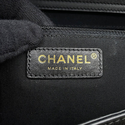 CHANEL Matelasse Shopping Tote Bag BlackAS0356 Calf Leather Size Medium