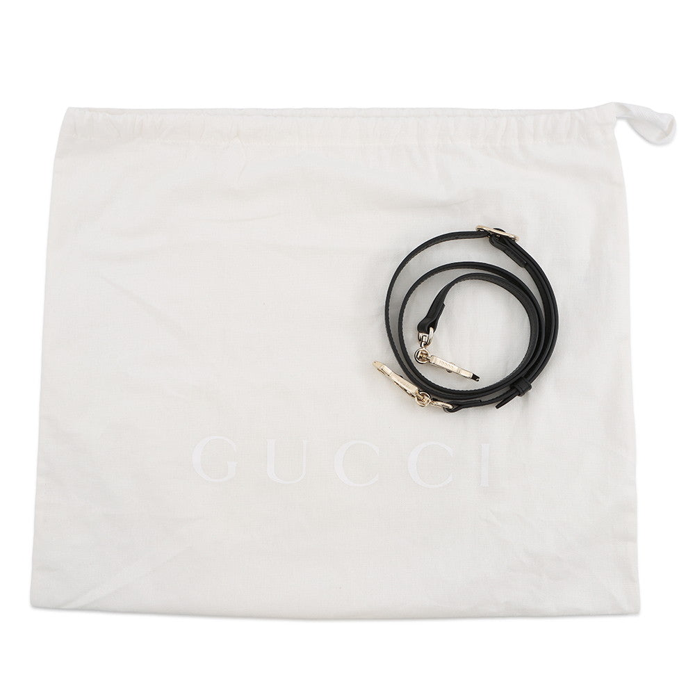 GUCCI Bamboo 1947 Top Handle Black827815 Champagne GoldHardware Size Small