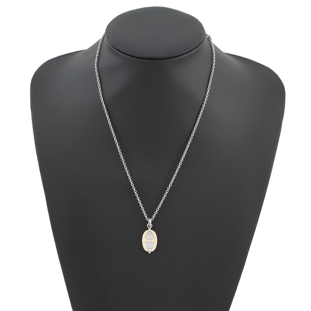 HERMES Mini Mayon Necklace Size PM claim Lacquer Metal
