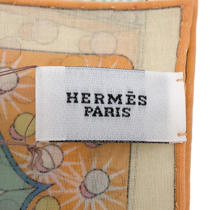 HERMES Petit Carre Gavroche Electric Size 45 Orange/Multicolor Cotton100%