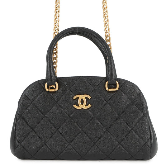 CHANEL Matelasse Bowling Bag BlackAS3893 Caviar Leather