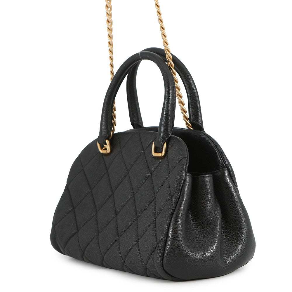 CHANEL Matelasse Bowling Bag BlackAS3893 Caviar Leather