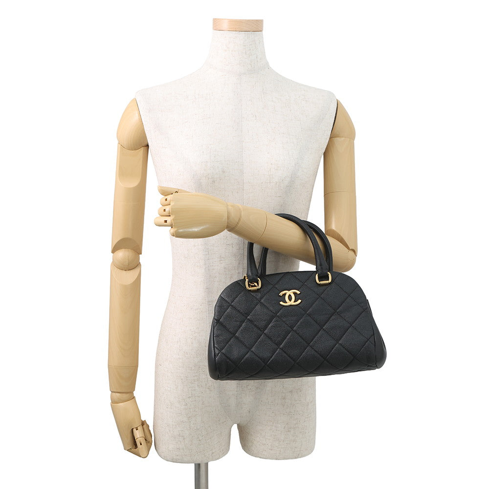 CHANEL Matelasse Bowling Bag BlackAS3893 Caviar Leather